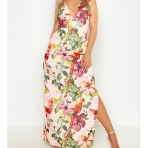 Plus plunge front maxi dress